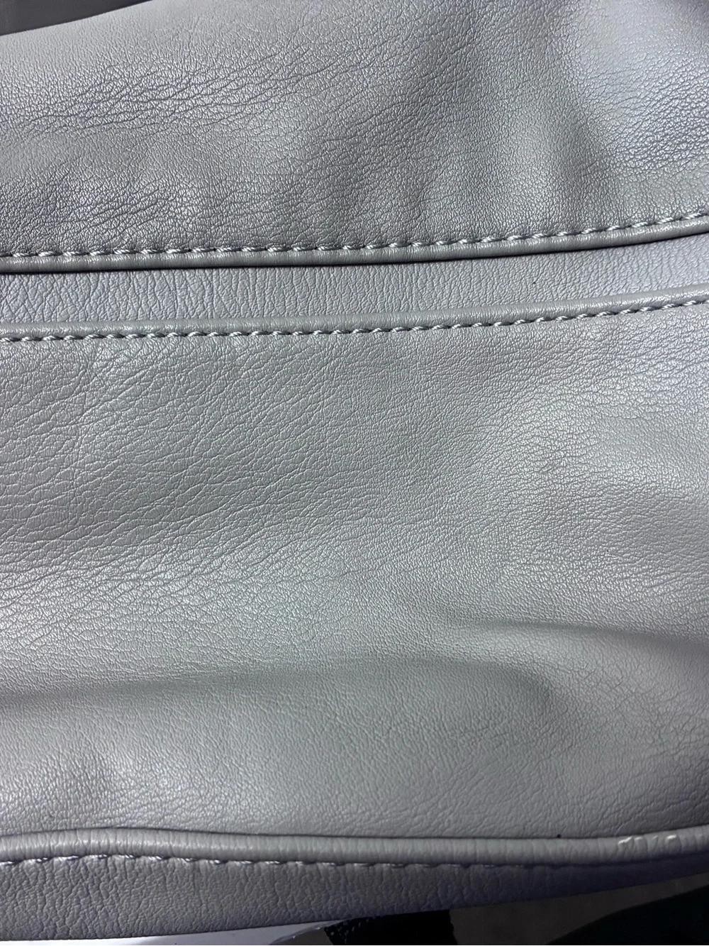 VS  Gray Vegan Leather Tote with Chain-Link Straps